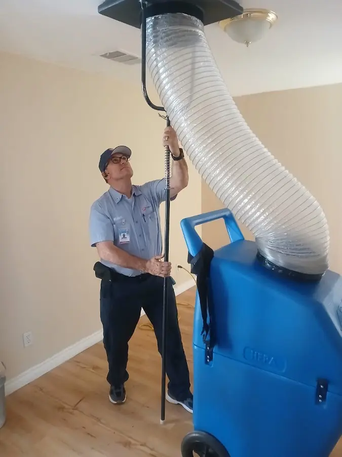 Mini Split Installation technician using HEPA equipment in Huber Heights